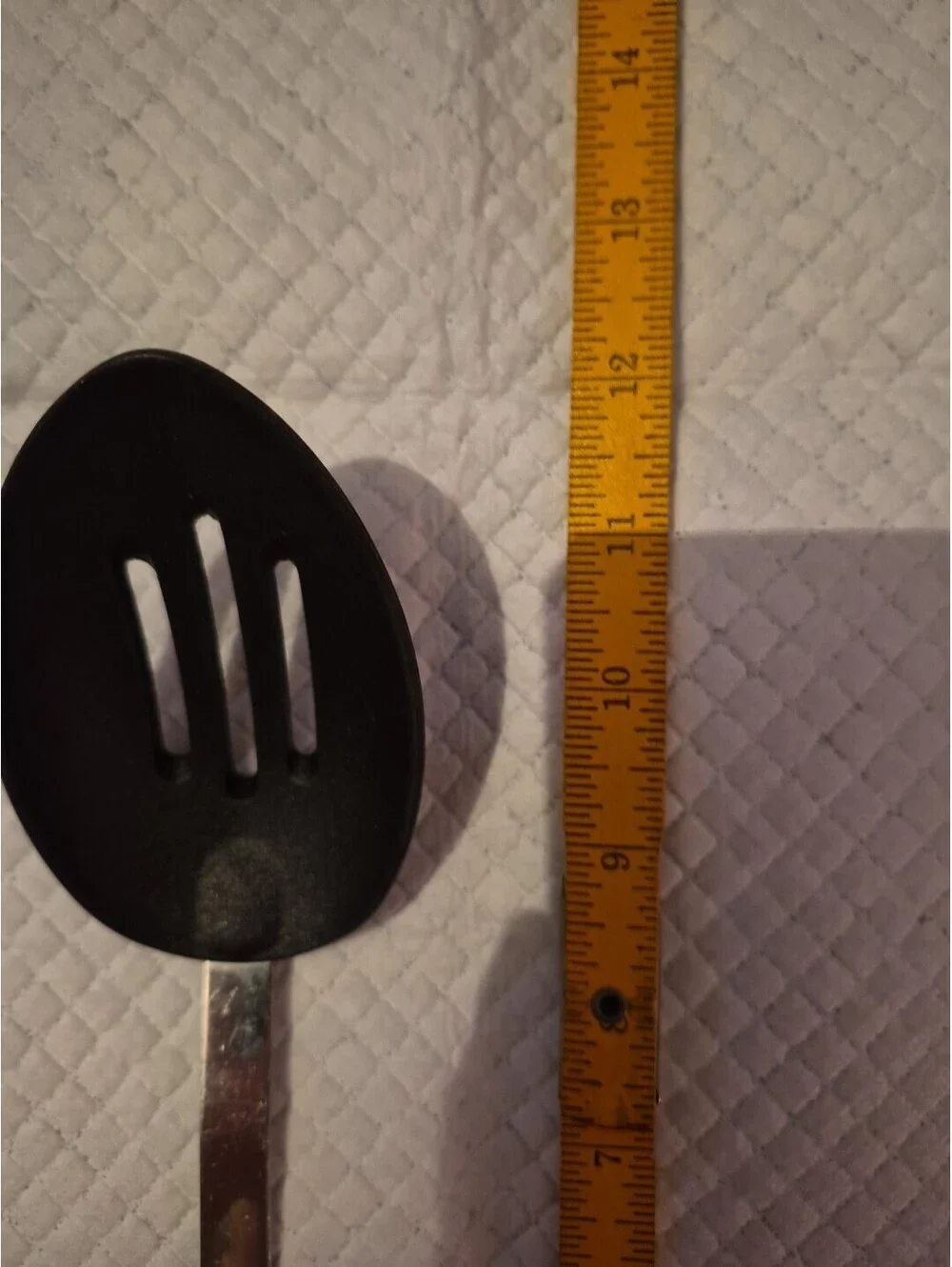 Slotted Black Nylon Spoon With Stainless Plastic Handle 12”